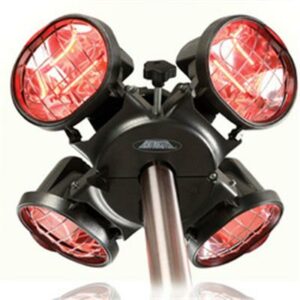 Éclairage / chauffage à quartz rayonnant 4 lampes 500W orientable - location Luxembourg - Animakids