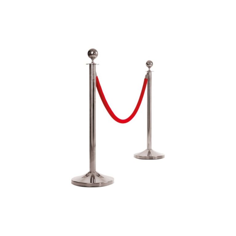 Location de potelets chrome or avec cordon rouge - location Luxembourg - Animakids